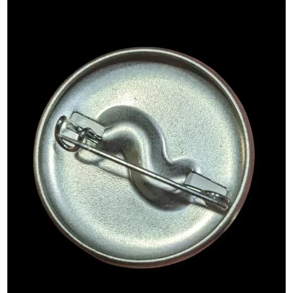 Casual Black Pin/Button With Cannabis Leaf Print - Picture 2 of 4